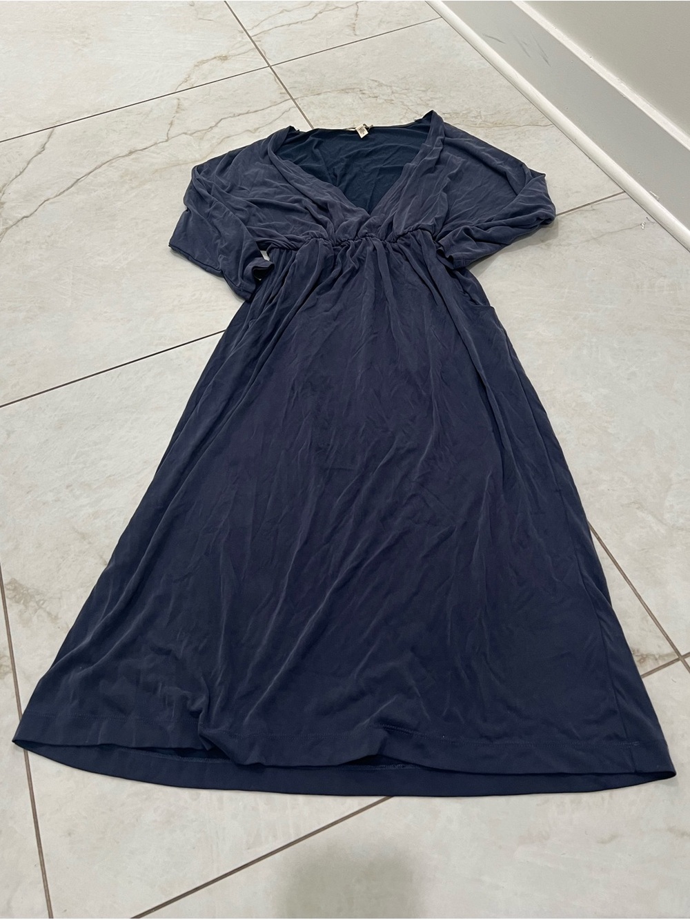 Silence + Noise Navy Blue Midi Dress Size Small